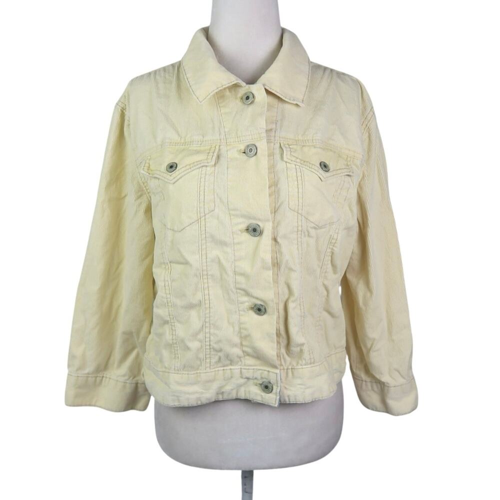 Vintage Y2K Gap Butter Yellow Corduroy Denim Jacket M